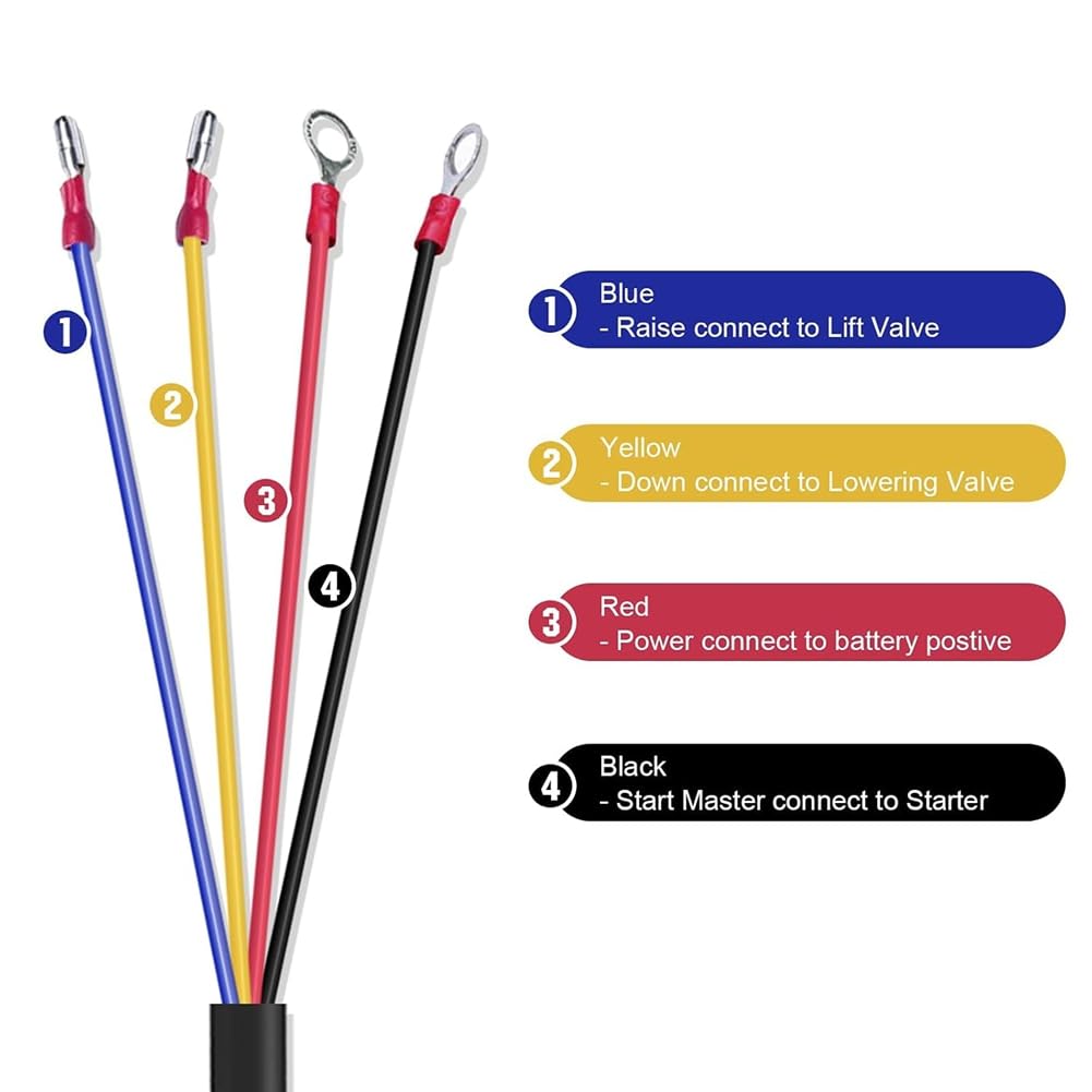 Booso Interruptor de Control Remoto de 4 Cables para Remolque de Descarga para Bomba Hidráulica de 12 V CC para Plataforma de Descarga con Cabrestante Elevador