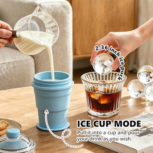 Molde de hielo y vaso portátil 2 en 1 de silicona miniatura 4