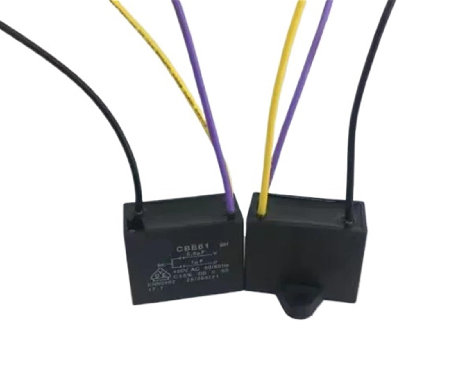 1 Uds. Condensador negro CBB61 0,5 uF + 1uF 3 cables 450V 50/60Hz for ventilador de techo