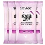 Extra Large Bath Wipes for Adults Bathing No Rinse - 40 Disposable Body Cleansing Wipes for Men, Women & Elderly - Great for Gym, Camping, Post Surgery - Shower Wipes - Lavender