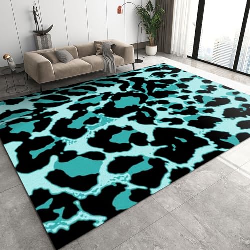 FIEMAR Stylish Leopard Print Area Rugs, Farmhouse Rug, Non Slip Carpet Soft Machine Washable for Living Room Dining Room Laundry Room Bedroom Home Office Entryway Kitchen Dorm-60 x 100 cm