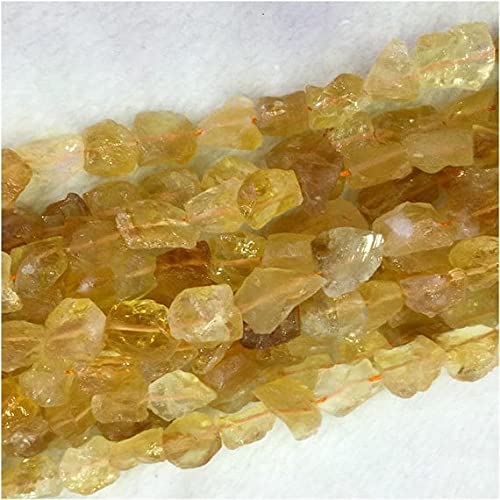 Citrine naturelle perles pépites brutes facettées mates 12-16mm pour création bijoux DIY