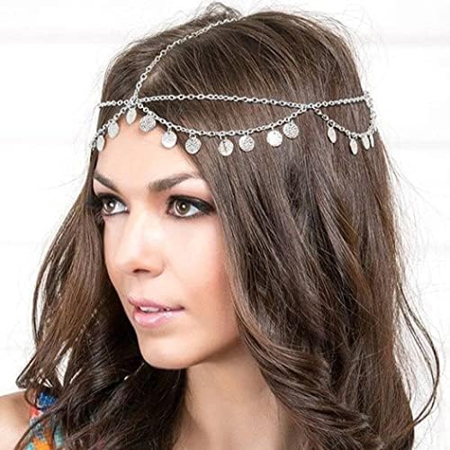 Chaîne De Tête Mariée Bohème Dorée Avec Cristal - Accessoire Cheveux Femme Pour Fête, Mariage, Festival