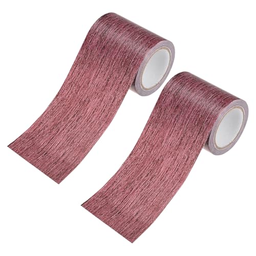Image of M METERXITY 2-Roll Wood Grain Repair Tape, 2.24in x 15ft Textured Realistic Self-Adhesive Wood Floor Tape Contact Paper for Furniture /Floors /Home [Dark Chestnut]