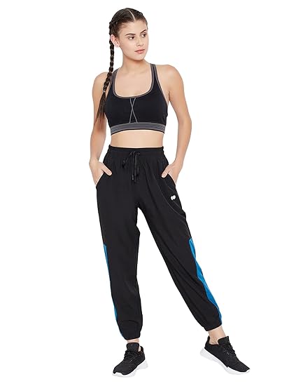 Women's Activewear Ankle Length Sports Joggers with Pocket - Black