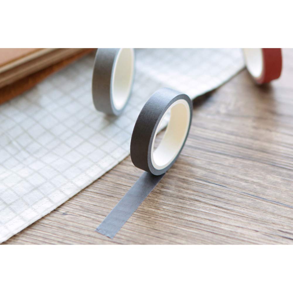 EnYan Washi-Tapes-Set, 5 Rollen, Basis-Kollektion, Dekoration, 10 mm breit, japanisches Abdeckband, dekoratives Klebeband für Bullet Journal Planer, DIY, Basteln, Kunst, Scrapbooking