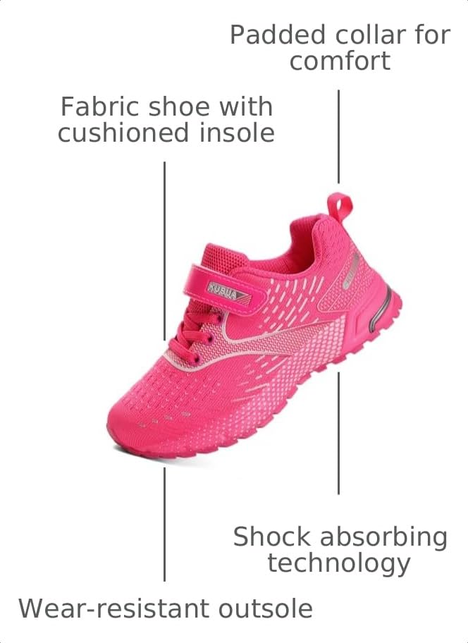 Image of KUBUA Kids Sneakers Lightweight Boys Girls Tennis Shoes | Breathable, Comfortable, Non Slip, Easy to Put On, Running, Walking, Gym, School, Daily Play, Toddler