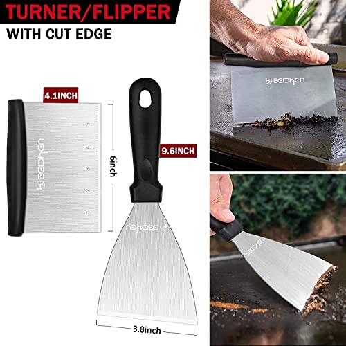 Beichen FD-EP-230201-1551 Griddle Accessories Kit, 14 Pcs Stainless Steel Griddle Grill Tools Set Blackstone And Camp Chef, Professional Grill Spatula Set thumb #5