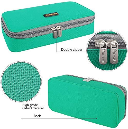 Homecube Big Capacity Pencil Pen Case Large Storage Bag Pouch Holder Box Desk Organizer With Zipper Stationery School & Office Supplies -Green #TOP4
