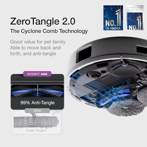 Image of ECOVACS DEEBOT MINI Omni 2 in 1 Robot Vacuum Cleaner & Mop, 2025 New Launch, 9000 Pa, Self-Emptying Omni Station, ZeroTangle 2.0, TrueMapping 2.0, 45℃ Hot Air Dry, Deep Mopping, One-Touch Self-Clean