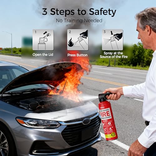 AidPro Fire Extinguisher 6-Pack,Certified Home & Travel Fire Safety Kit,for Kitchen/Car/Home/Travel,A/B/C/K Fire Protection,Prevents Reignition,Includes Quick-Mount Bracket. by Aidpro - Used condition - Image 4