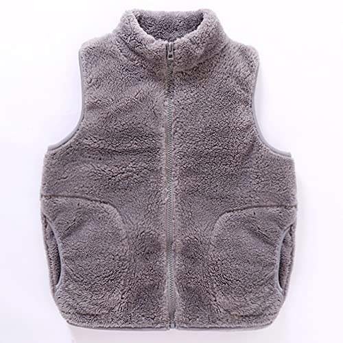 Boys Full Zip Fleece Vest Closure Sleeveless Outwear Warm Flannel Jacket Waistcoat Christmas Plush Clothes with Pockets2