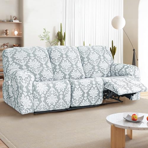 Housse de canapé inclinable 2 places stretch silver protection canapés sectionnels - 2
