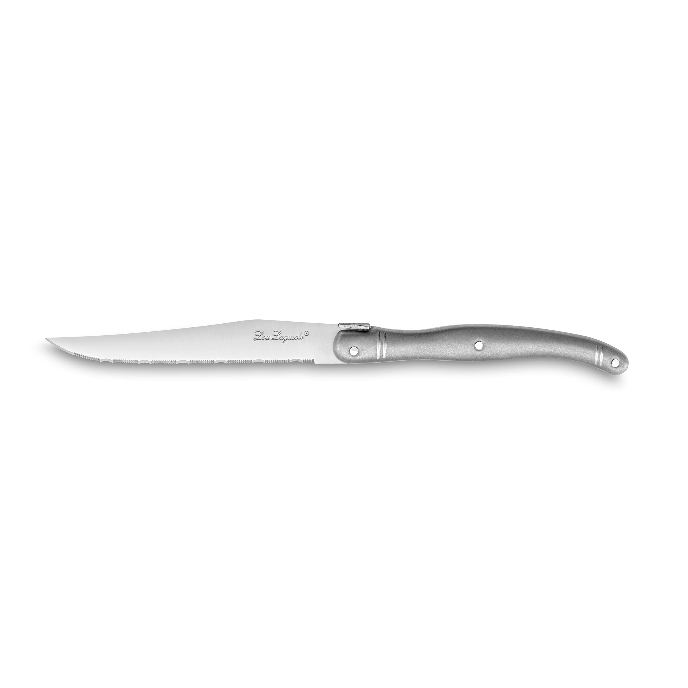 Lou Laguiole - Set di 6 coltelli da bistecca - Tradition - Acciaio 13 C - Finitura Vintage - Vintage Grey
