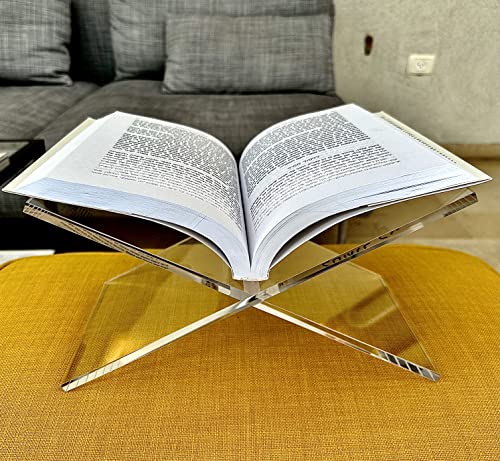 Clear Acrylic Book Stand - Transparent Cookbook Holder For Kitchen Countertops, Desk, Or Bedside Table - Sturdy And Elegant Display For Books, Tablets, And More #TOP2