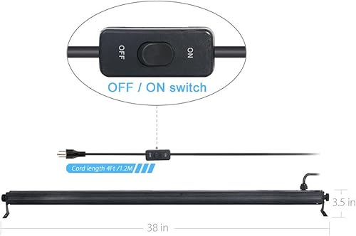 Vista 4 de Barra negra de luces, de OPPSK, cono 9 LEDs de 3 W, luz negra, negro metálico