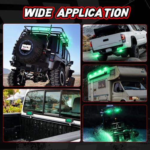 Image of Green LED Pod Lights 3 Inch Auxiliary Backup Rear Light Bar | 2PCS Waterproof Off Road Driving Fog Cube Lights Green Hunting Fishing Emergency Signal Work Lights for Truck UTV Pickup Boat