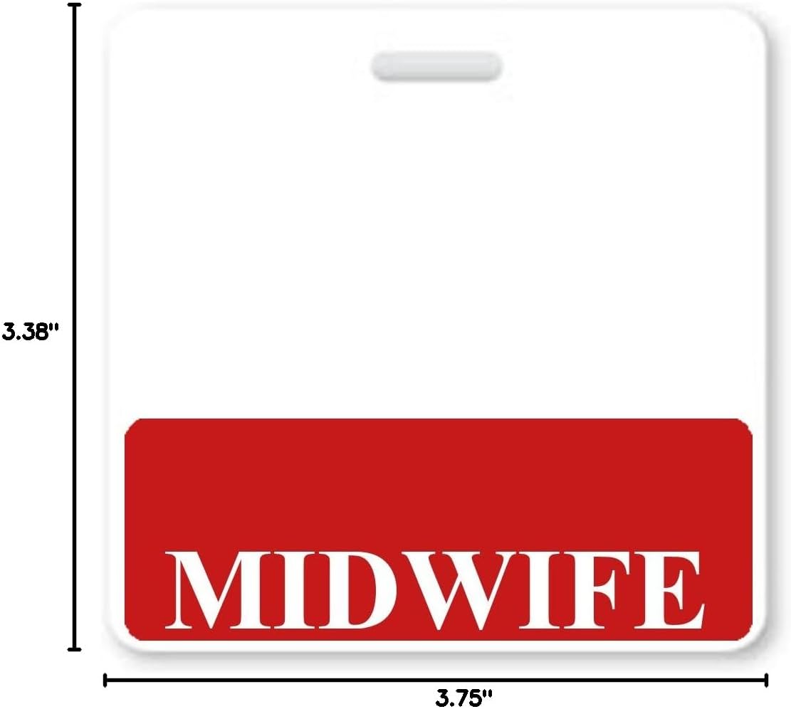 Bulk 6 Pack Custom Printed Horizontal ID Badge Buddies - Double Sided USA Printed Badge Buddy - Healthcare Name Tag Backer - Waterproof, Spill Proof & Tear Resistant by Specialist ID (Red)
