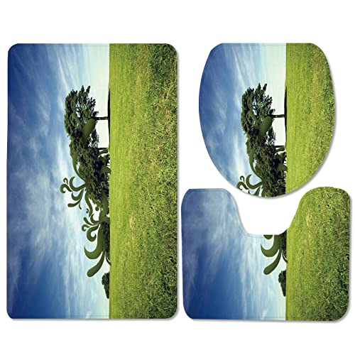 Badematten Set 3 teilig,Toilettenmatte Set,3er Badgarnitur Badezimmer Matte Set Dusch Bade Matte Vorleger Teppich 3D…