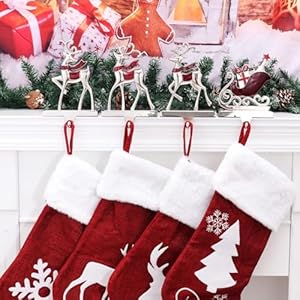 4PCS Reindeer Stocking Holders for Mantle Decor Sleigh Weighted Christmas Stocking Fireplace Holder Heavy Duty Mantle Stocking Hook Holiday Xmas Decor (Reindeer Sleigh, 4) 4PCS Reindeer Stocking Holders for Mantle Decor Sleigh Weighted Christmas Stocking Fireplace Holder Heavy Duty Mantle Stocking Hook Holiday Xmas Decor Reindeer Sleigh 4