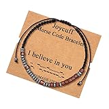 I Believe in You Morse Code Bracelets for Women Men Boys Girls Daughter Son Sister Friends...
