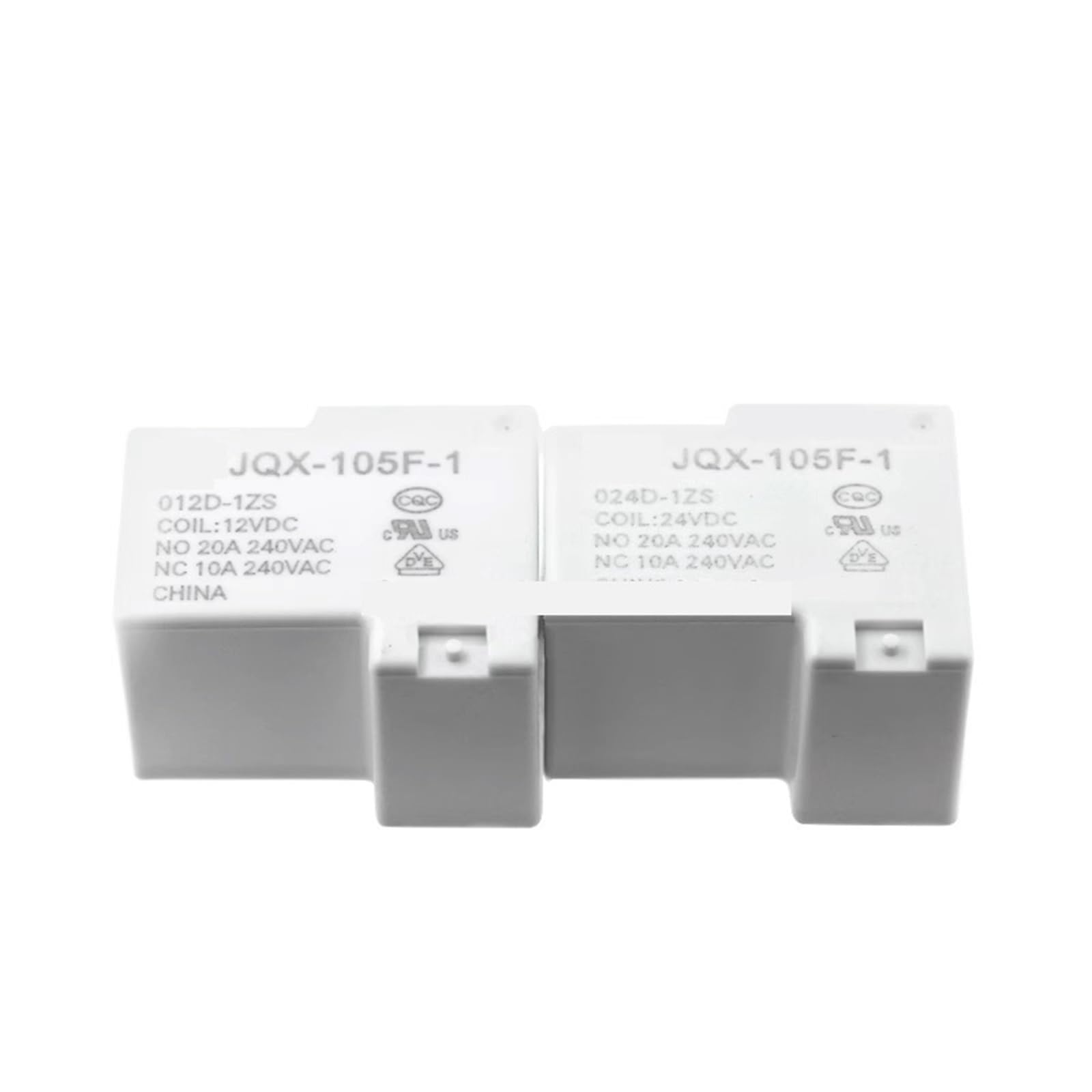 Relais JQX-105F-1-024D-1ZS 24V 20A haute capacité pour commutation fiable