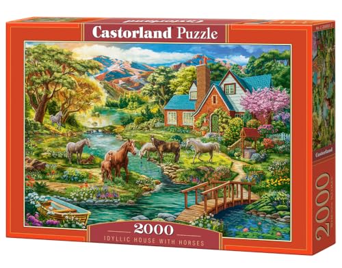 CASTORLAND Castorland C-200931-2 Puzzle de 2000 pièces, Maison idyllique avec Chevaux, Paysage, Vue Rurale, Puzzle pour Adultes
