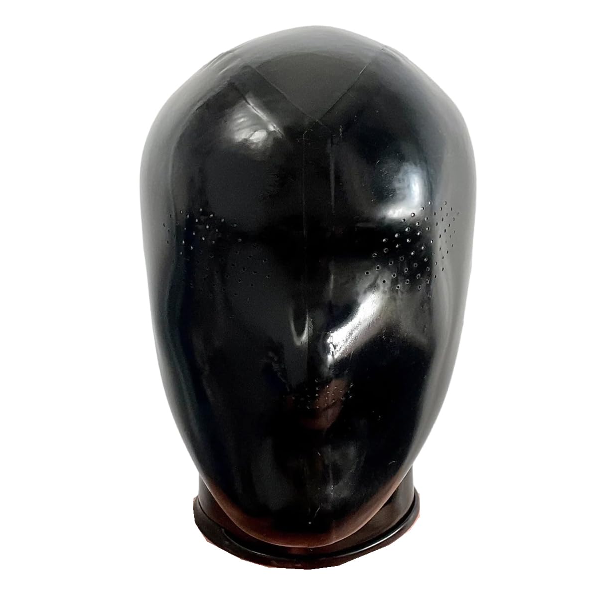 Máscara Capucha Microporosa de Látex Negra,Máscara Goma Transpirable Capucha Toda Cara, Disfraz látex Para Club Halloween