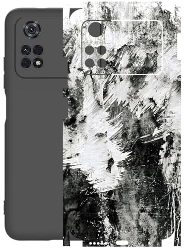 Image of AtOdds - Full Body Back Screen Guard Protector Film - Lamination Wrap Skin Sticker Compatible with Poco M4 PRO (4G) | Scratchproof Matte Finish (Messed)