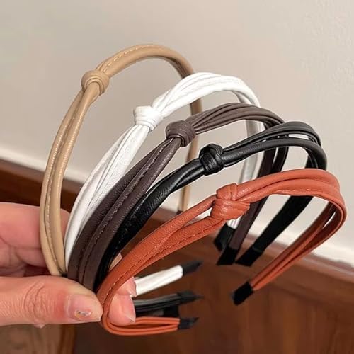 YONOY Knotted Headbands Set 5 Cute Leather Hair Styling