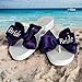 Bow Flip Flops High 3.5 Inch Wedge Bride Glitter, White with Navy Blue Sparkly Lettering, Customize your Heel Height and Colors for Bridal Wedding Sandals