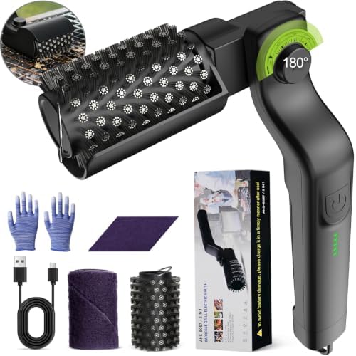 Electric Grill Brush, Cordless Rechargeable BBQ Grill Cleaner wit...