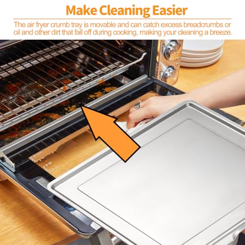 Upgraded SP201 SP301 SP351 Crumb Tray Replacement Parts for Ninja Foodi Crumb Tray FT205CO Ninja Foodi Digital Air Fry Pro Countertop Flip Oven Bottom Tray 304 Stainless Steel Drip Pan Accessories by atgestore - Image 6