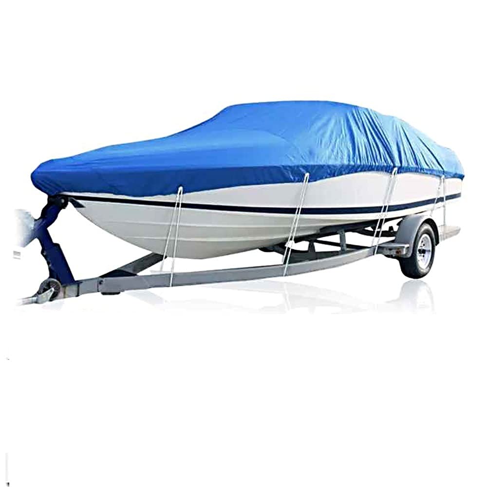 Telo per Barche Heavy Duty 14-16FT / 17-1 9FT / 20-22FT. Trave 90inch Trailexrablex 210d Break Breade Break Cover Impermeabile UV. Blu protetto (Size : 14-16FT)