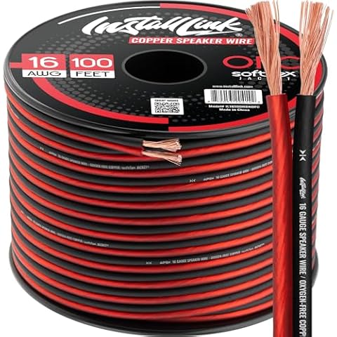 Install Link 16 AWG Gauge Speaker Wire (OFC) Cable Stereo, Car or Home Theater (100 Feet) Cover