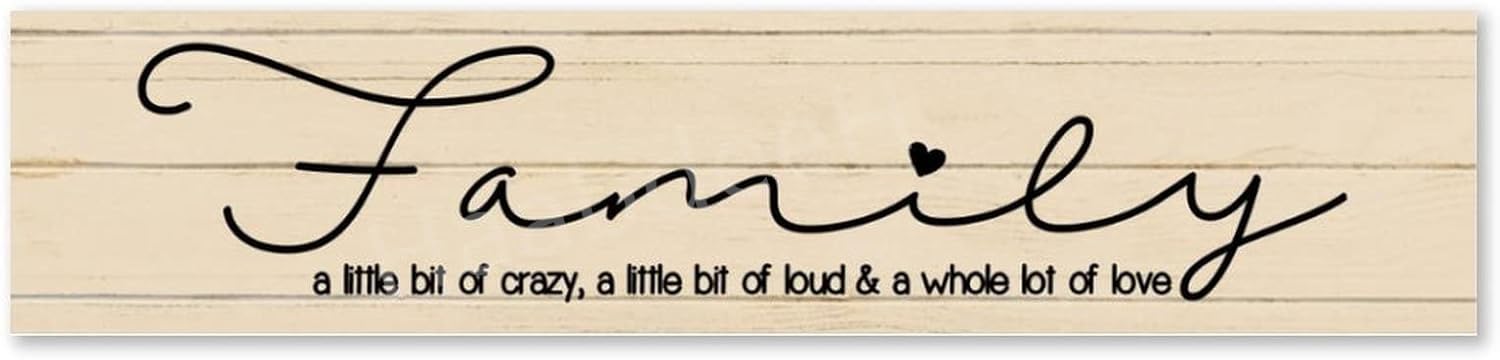 Pelabe Women's Metal Sign22 Vintage Primitive Family A Little Bit Of Crazy, A Little Bit Of Loud & A Whole Lot Of Love Metal Tin Sign Rustic Wall Decor Farmhouse Home Decor Sign Christmas Gifts For Men 6X16 Inch
