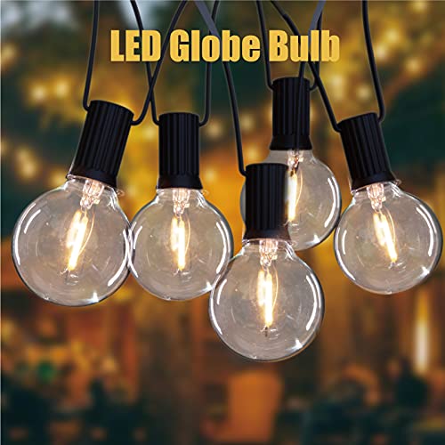 Ecovania G40 Led String Light Bulbs,1.57 Inch Plastic Led Globe Patio Bulbs For Outdoor String Lights, E12 Candelabra Socket Base,1 Watt Equvalent To 5Watt Incandescent Bulbs,Warm White, 50Pack #TOP4