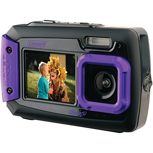 Coleman Duo2 2V9WP-P 20 MP Waterproof Digital Camera with Dual LCD Screen (Purple)