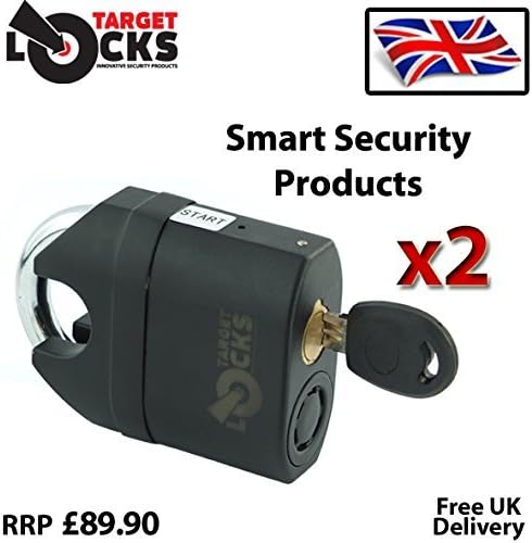 Pack of 2 Target TL031 High Security Heavy Duty Closed Shackle Alarmed Padlocks