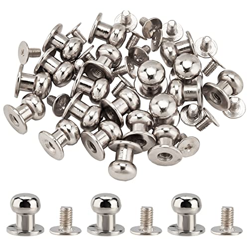 GORGECRAFT 20 Set 8mm Chicago Round Head Button Stud Metal