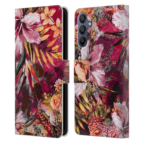 Funda de Cuero Samsung Galaxy A15 Ideal para Viajes y Reuniones con Diseño de Flores