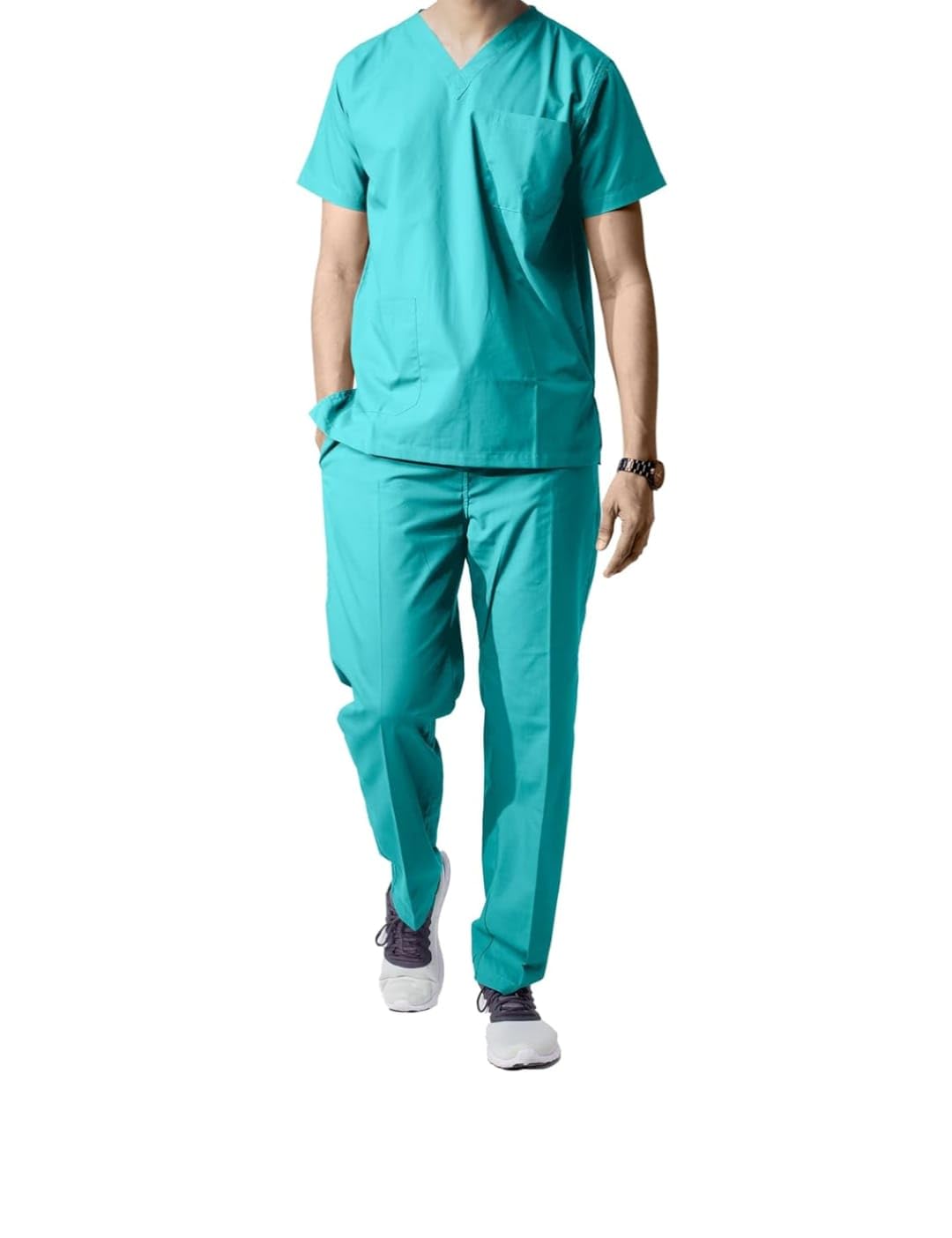 URMIT SURGICAL Men’s Scrub Suits DSV || 5 pocket scrubs | Ideal for doctors, dentists, vets, nurses & healthcare professionals (Green, Pack of 1