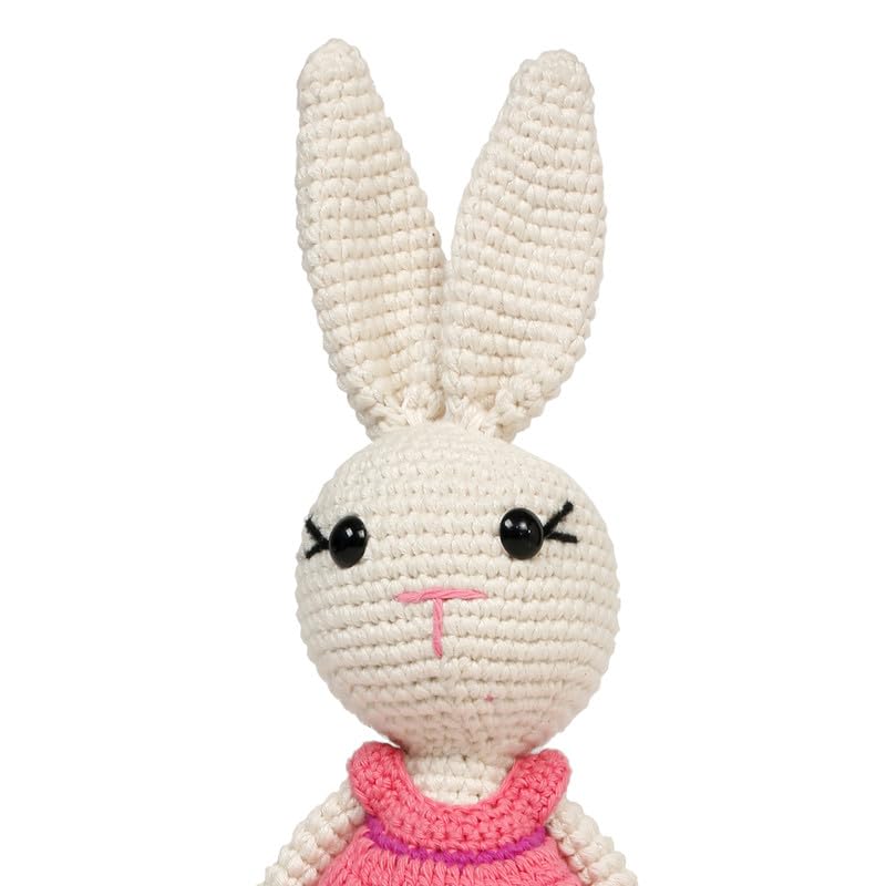 Image of LITTLE GINNIE Bunny Crochet Toy for Babies | Handmade & Washable Crochet Doll for Girls & Boys | Ideal for Birthday & Return Gift for 6+ Months