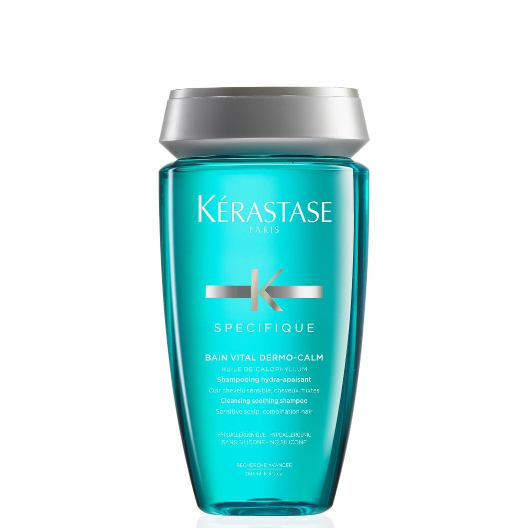 Kérastase Shampoo für empfindliche Kopfhaut, Klärendes Haarbad zur Milderung von Juckreiz, Bain Vital Dermo-Calm, Spécifique, 250 ml