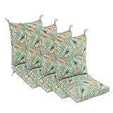 Makimoo Set of 4 Outdoor Dining Chair Cushions, Comfort Patio Seating Cushions, 44 x21x4.5 inch, Single Welt and Zipper, Verdant Leaf Canopy