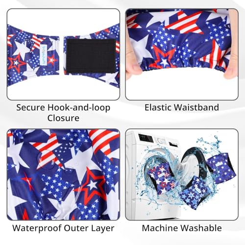 Image of Paw Legend Washable Dogs Diapers Male Dog Belly Bands for Male Dogs Diapers Reusable Puppy & Doggie Diapers Male (3 Pack, Medium)