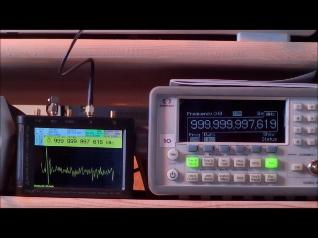Image of AURSINC TinyGTC ZC412 0.1Hz-12.8GHz Frequency Counter, 4 inch Frequency Analyzer, Built-in GPSDO & 32GB Card, 40ps Resolution Dual Timer Counter, Gapless Measurements of Frequency, Time, Phase, Count