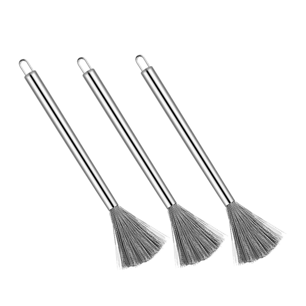 Abaodam Cepillo De Limpieza De Platos Inoxidable con Mango para Utensilios De Cocina Cepillo Multi Función para Olla Y Sartenes Herramienta De Limpieza De Alta 3 Piezas X 4