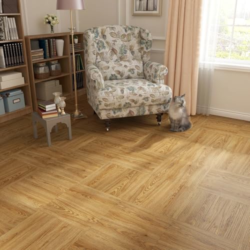 Decotalk Peel and Stick Wood Flooring Planks Vinyl Wood Flooring - Bathroom Floor Tiles Peel and Stick Waterproof 3-Pack 12x12 Inch Maple Wooding Look Tile for Bathroom Kitchen Bedroom