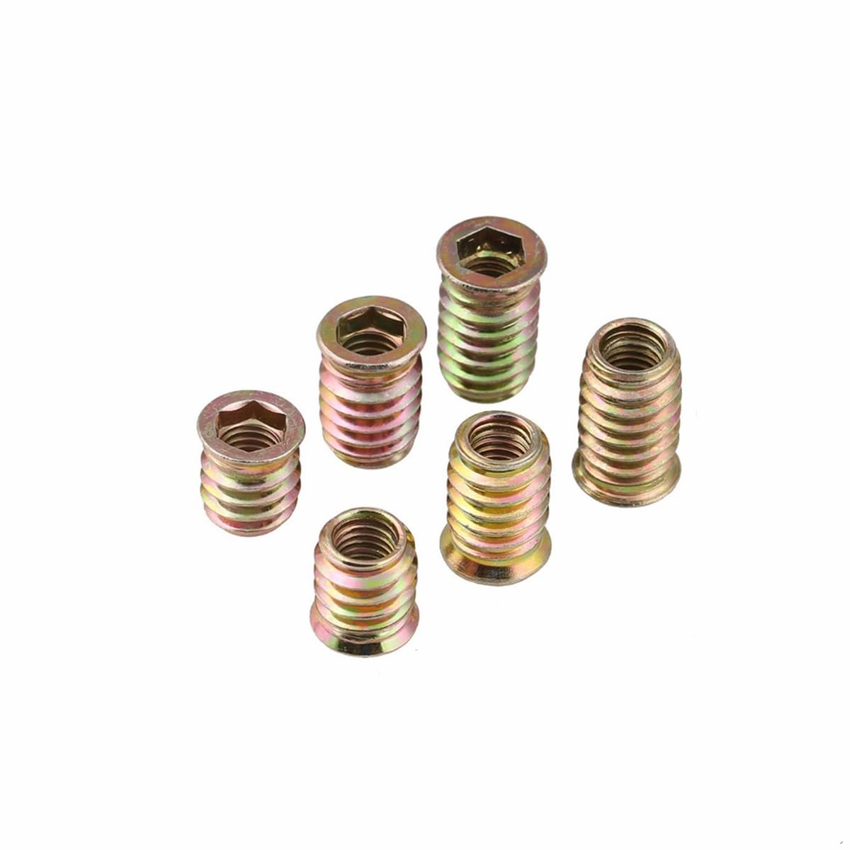Dadi esagonali flangiati M6 M8 M10 in lega di zinco e ferro interno in acciaio al carbonio con filettatura esagonale per mobili in legno (5/10 pezzi) (10 pezzi, M8 x 17 mm)